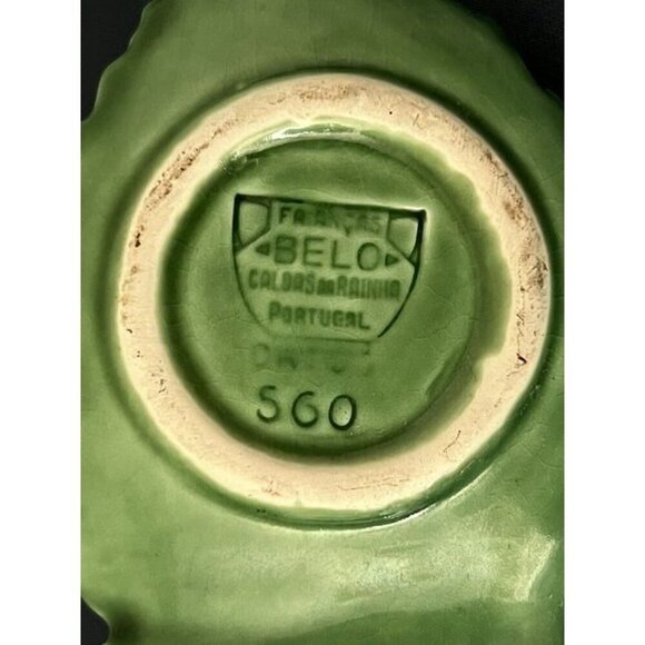 Vintage BELO Double Grape Leaf Dish w/ Branch Handle 560 Made in Portugal - Picture 5 of 5